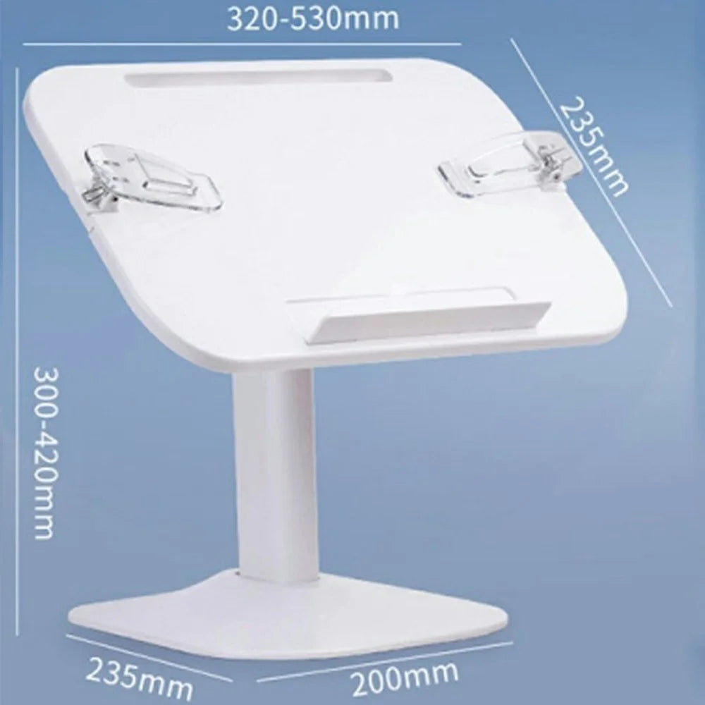 Children Reading Book Stand Multifunctional Telescopic Adjustable Angle Desktop Floor ABS Reading Rack - White - 6