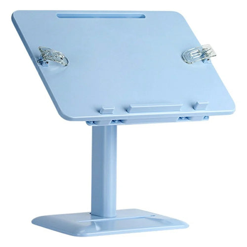 Upgraded Children Reading Book Holder Stand Telescopic Adjustable Angle Desktop Floor ABS Reading Rack - Blue - 1