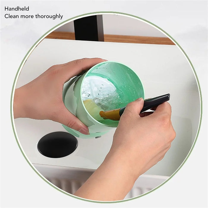 Electric Makeup Brush Cleaner Automatic Cosmetics Brushes Sponges Washing Machine, USB Cable Powered - Green - 3