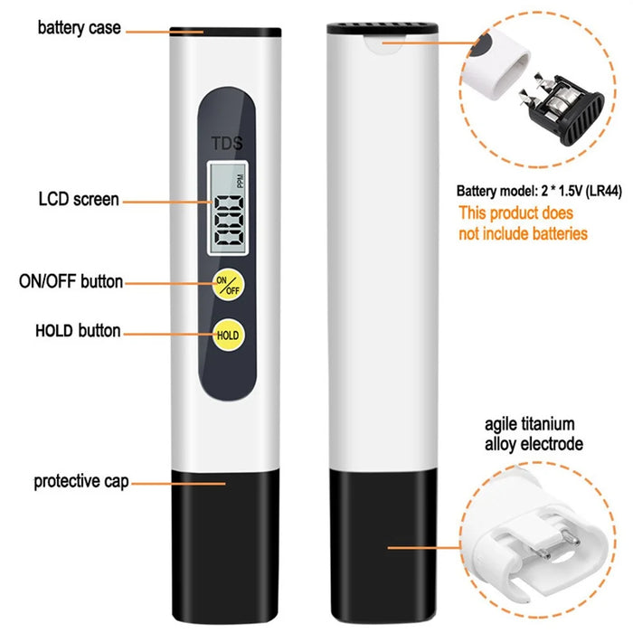 Portable Digital TDS Meter Household Water Quality Purity Tester Pen Measuring Tool - 3