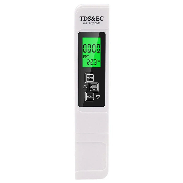 3-in-1 Water Quality Detector Digital LCD TDS EC Meter Pen Temperature Tester with Backlit - White - 1
