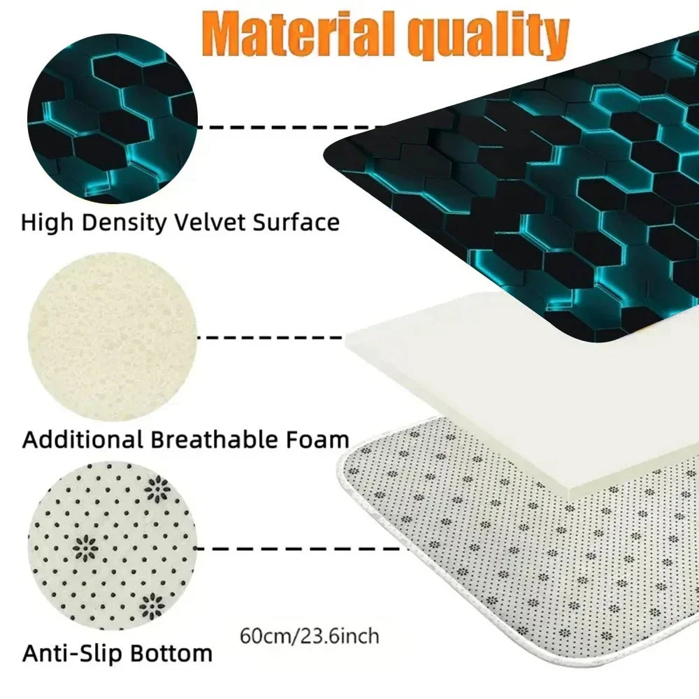80x120cm Living Room Bedside Rug Geometry Pattern Velvet Non-Slip Floor Mat - voe+2 - 2