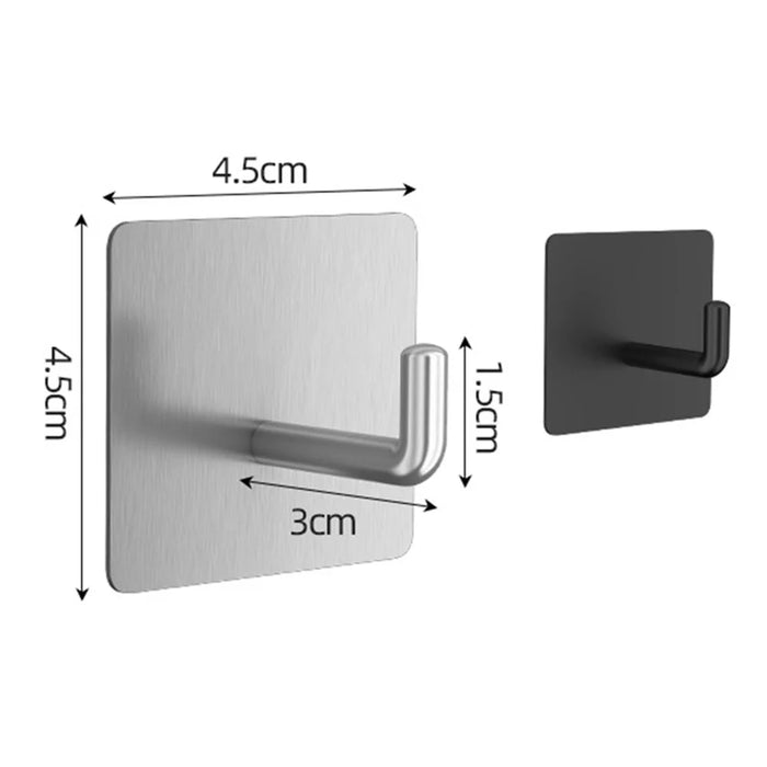 4Pcs Wall Mount Hook 304 Stainless Steel Hanging Hooks for Kitchen Bathroom Bedroom - Silver - 7