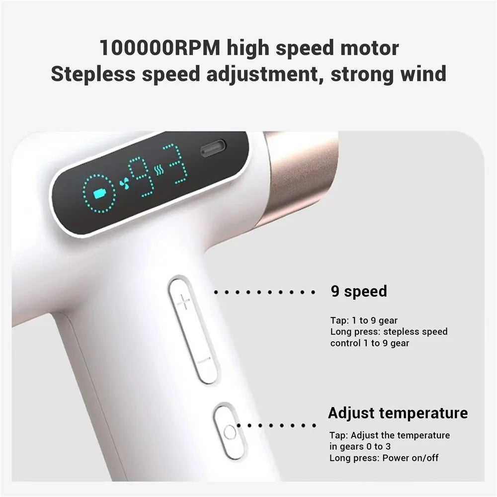 CFJ-5 Portable USB Charging Cold / Hot Air 100000 RPM High Wind Power Wireless Hair Dryer - 3