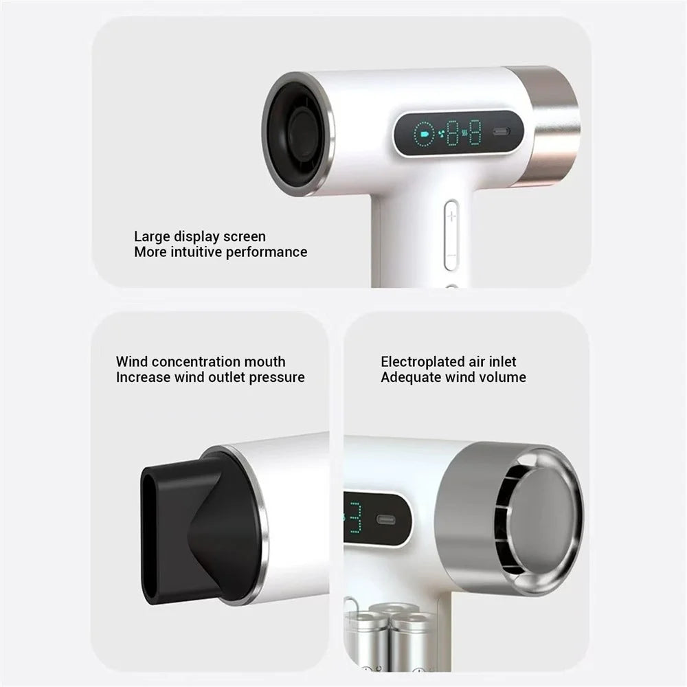 CFJ-5 Portable USB Charging Cold / Hot Air 100000 RPM High Wind Power Wireless Hair Dryer - 7