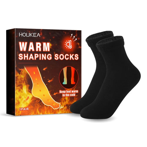 HOUKEA HKA06-A043-1-MX1 1 Pair Self-Heating Cold-Proof Socks Breathable Warm Winter Kids Adults Heating Socks - 1