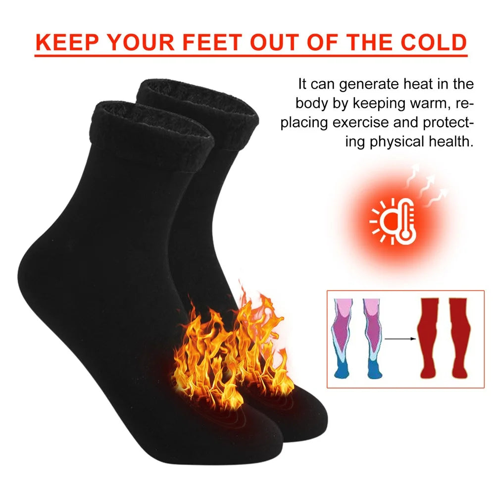 HOUKEA HKA06-A043-1-MX1 1 Pair Self-Heating Cold-Proof Socks Breathable Warm Winter Kids Adults Heating Socks - 4