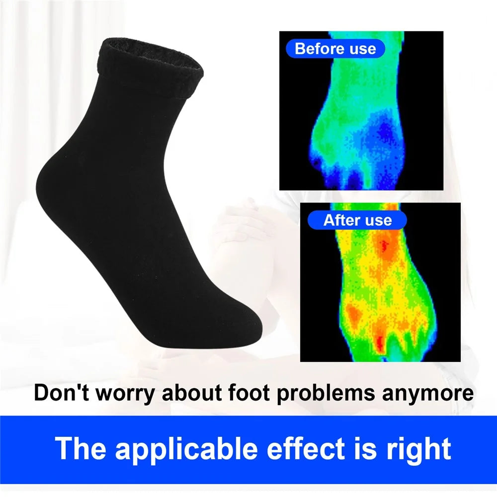 HOUKEA HKA06-A043-1-MX1 1 Pair Self-Heating Cold-Proof Socks Breathable Warm Winter Kids Adults Heating Socks - 5