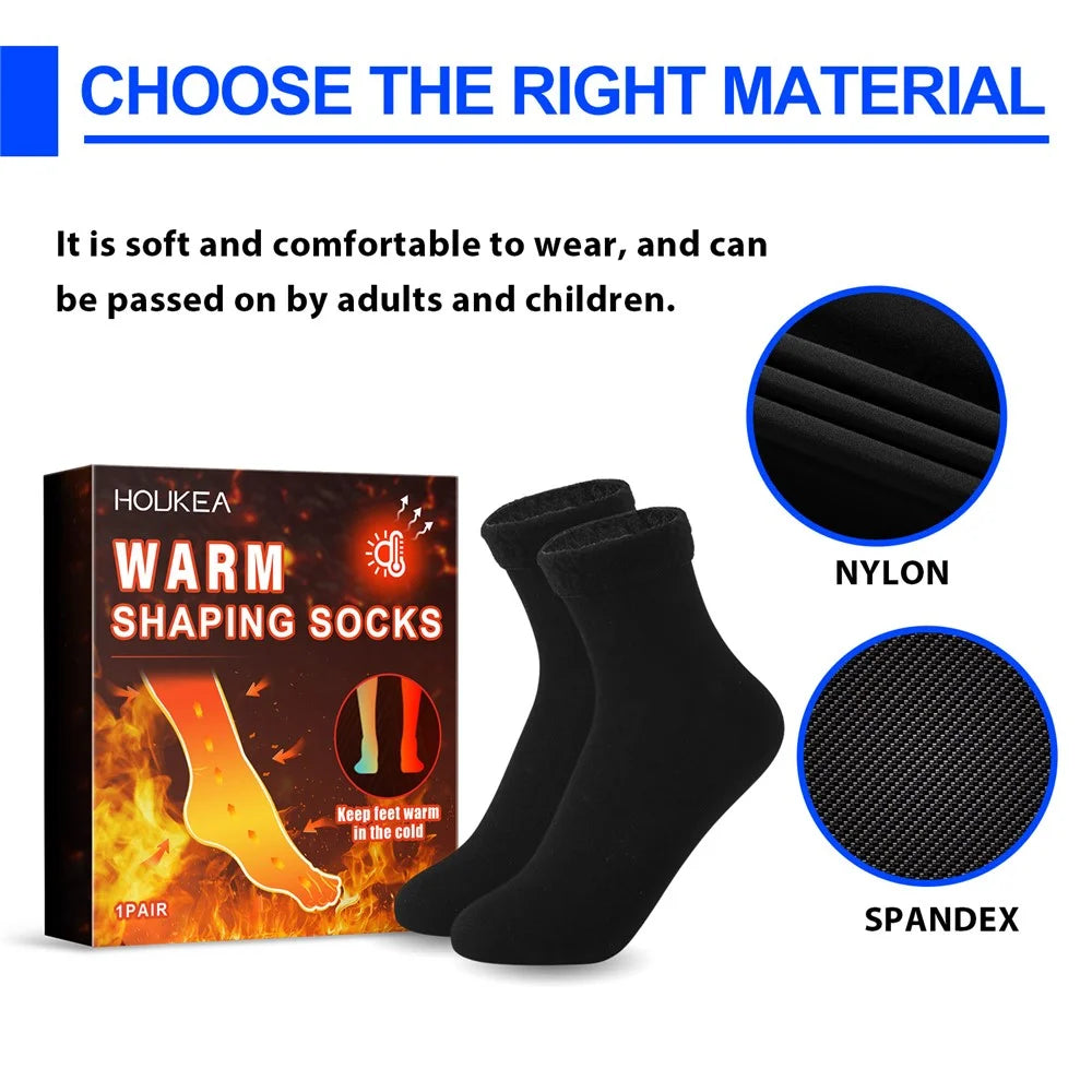HOUKEA HKA06-A043-1-MX1 1 Pair Self-Heating Cold-Proof Socks Breathable Warm Winter Kids Adults Heating Socks - 6