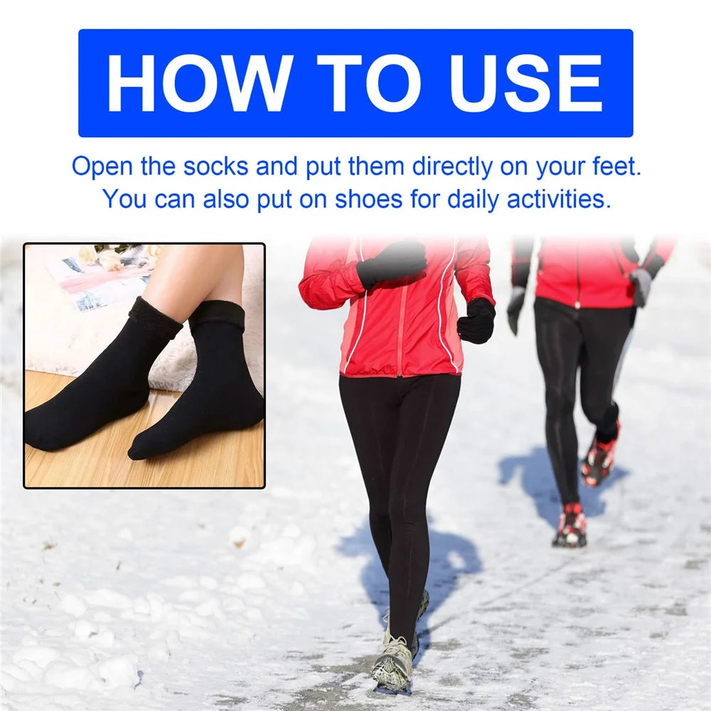 HOUKEA HKA06-A043-1-MX1 1 Pair Self-Heating Cold-Proof Socks Breathable Warm Winter Kids Adults Heating Socks - 7