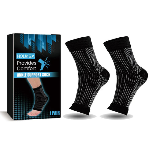 HOUKEA HKA06-A046-1-BK1 1 Pair Plantar Support Socks Outdoor Sports Cycling Fitness Anti-Slip Foot Guard Elastic Socks - 1