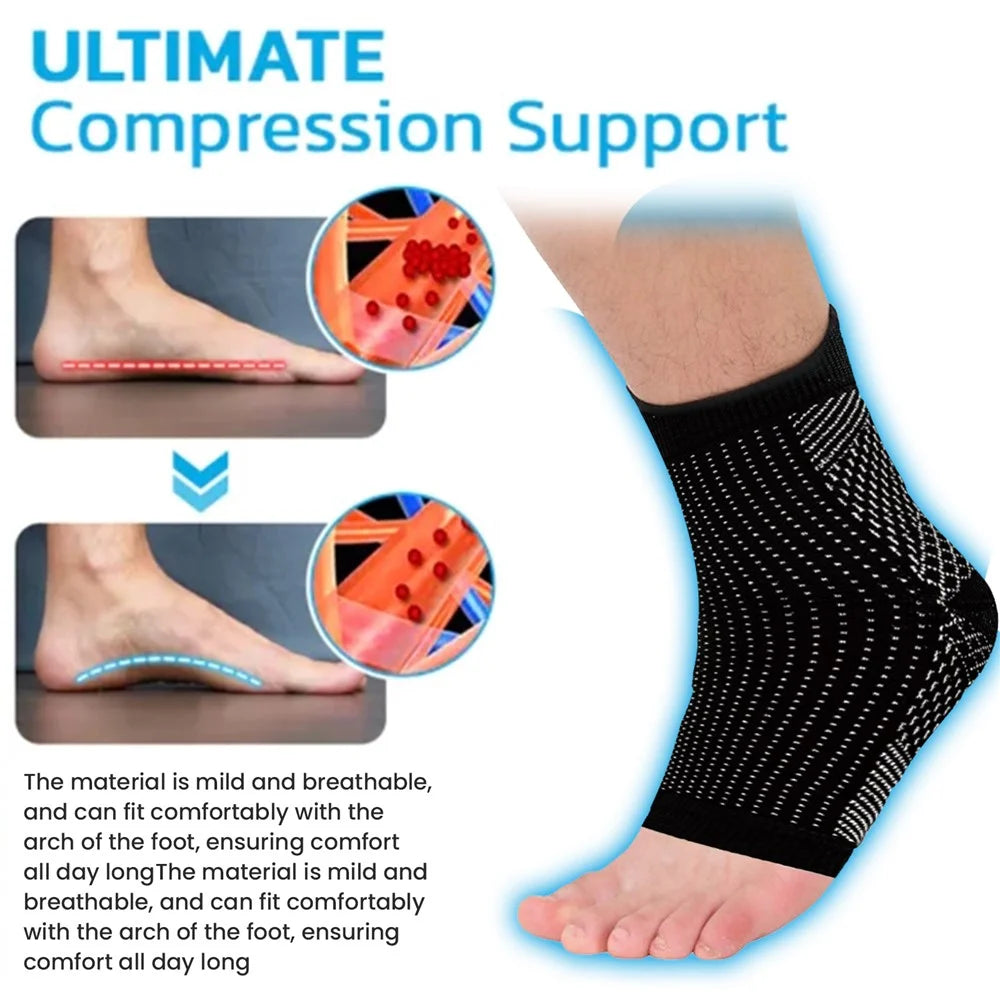 HOUKEA HKA06-A046-1-BK1 1 Pair Plantar Support Socks Outdoor Sports Cycling Fitness Anti-Slip Foot Guard Elastic Socks - 3
