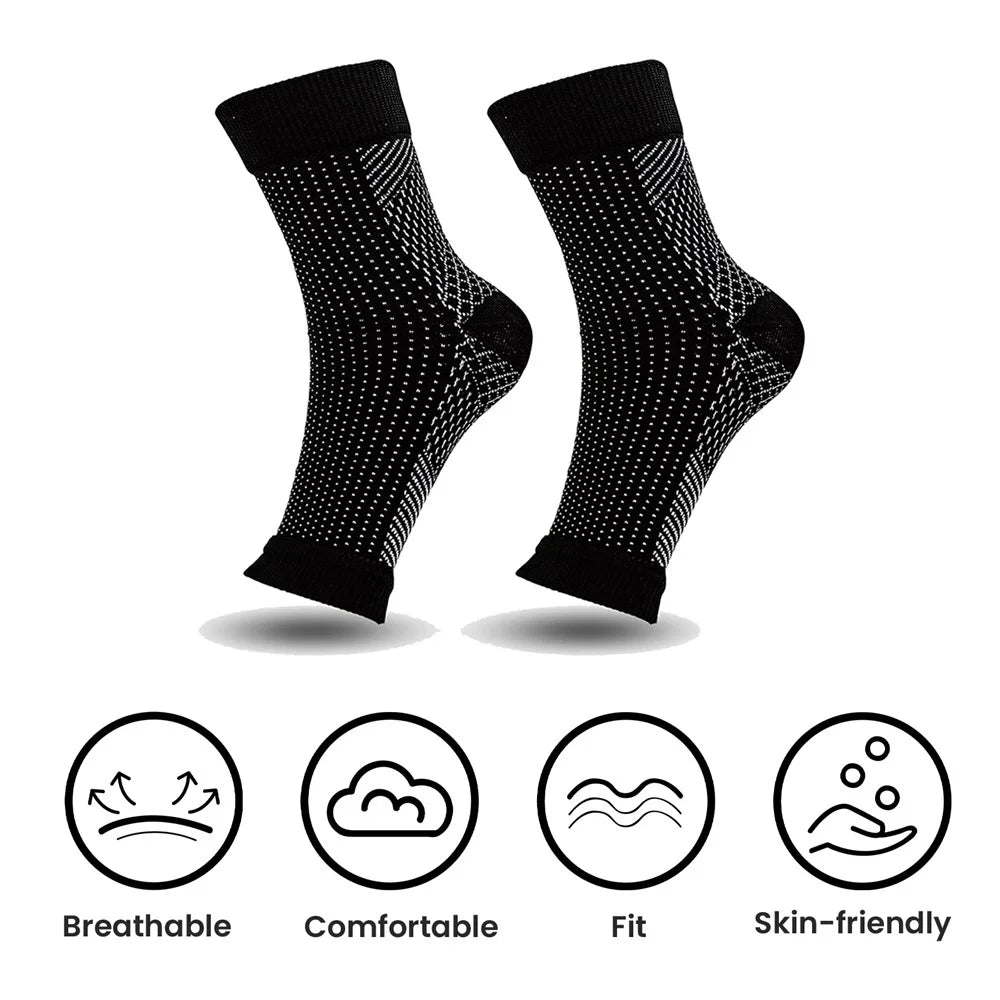 HOUKEA HKA06-A046-1-BK1 1 Pair Plantar Support Socks Outdoor Sports Cycling Fitness Anti-Slip Foot Guard Elastic Socks - 4
