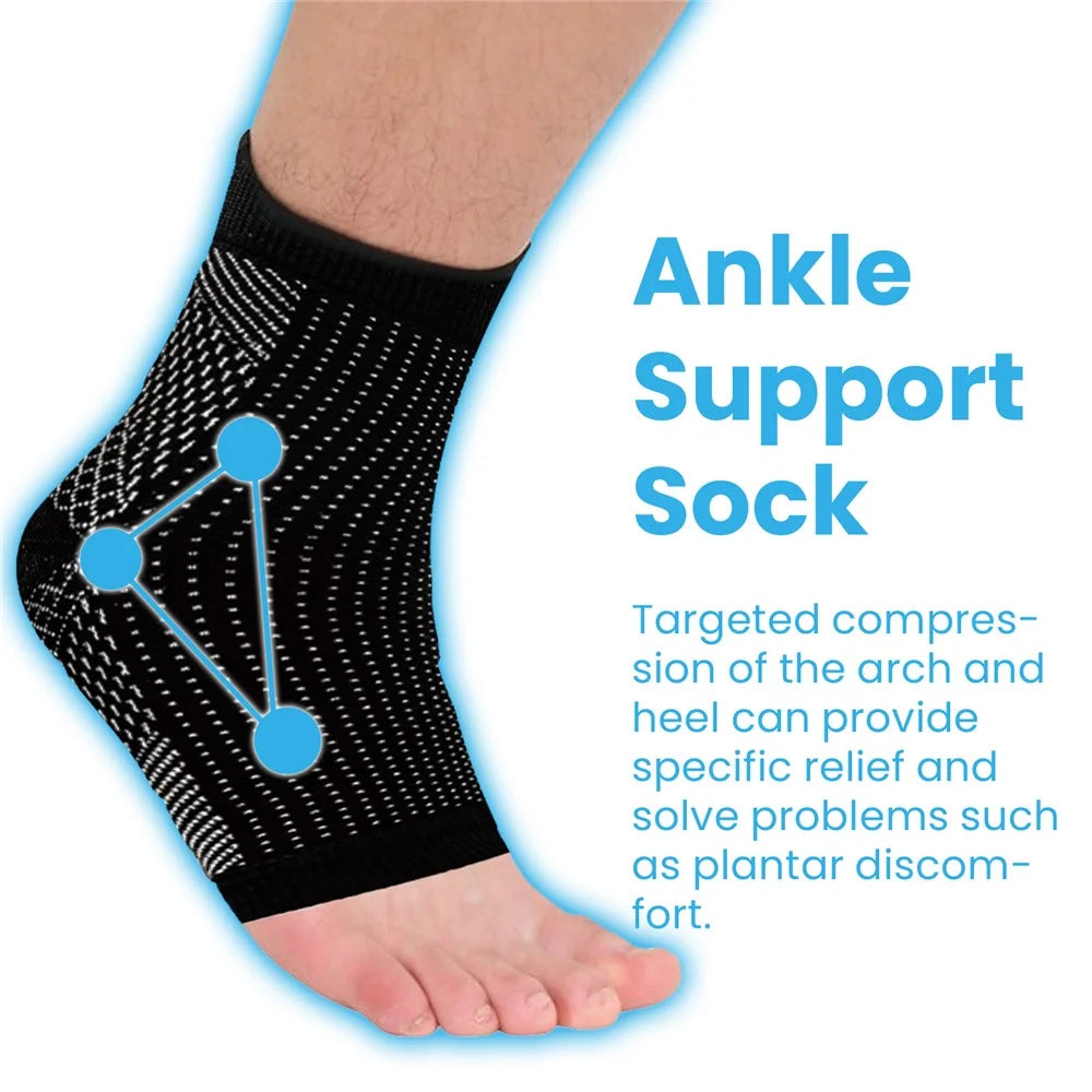 HOUKEA HKA06-A046-1-BK1 1 Pair Plantar Support Socks Outdoor Sports Cycling Fitness Anti-Slip Foot Guard Elastic Socks - 5