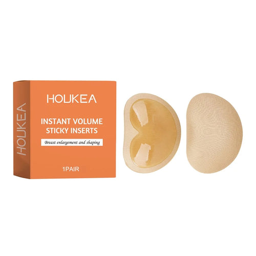 HOUKEA HKC09-A001-1-OG1 1 Pair Sponge+Silicone Self-Adhesive Breast Pads Breast Enlargement Shaping Chest Pads - 1