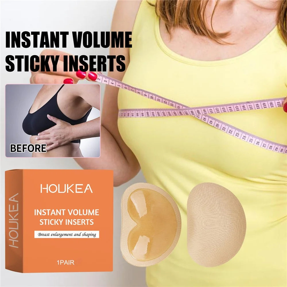 HOUKEA HKC09-A001-1-OG1 1 Pair Sponge+Silicone Self-Adhesive Breast Pads Breast Enlargement Shaping Chest Pads - 2