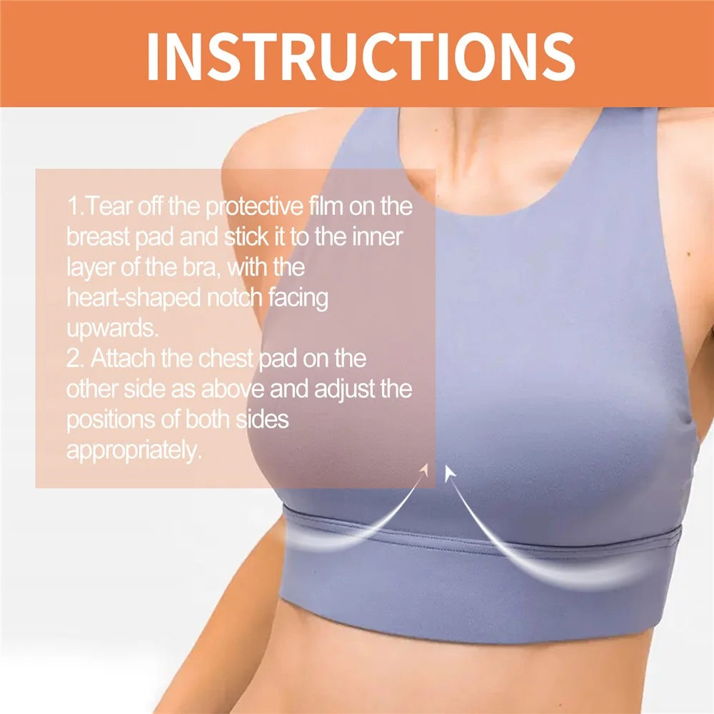 HOUKEA HKC09-A001-1-OG1 1 Pair Sponge+Silicone Self-Adhesive Breast Pads Breast Enlargement Shaping Chest Pads - 3