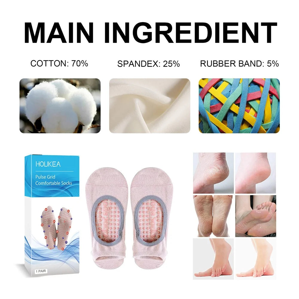 HOUKEA HKB05-A008-1-BU1 1 Pair Yoga Socks Foot Massage Elastic Breathable Non-Slip Fitness Sports Socks - 5