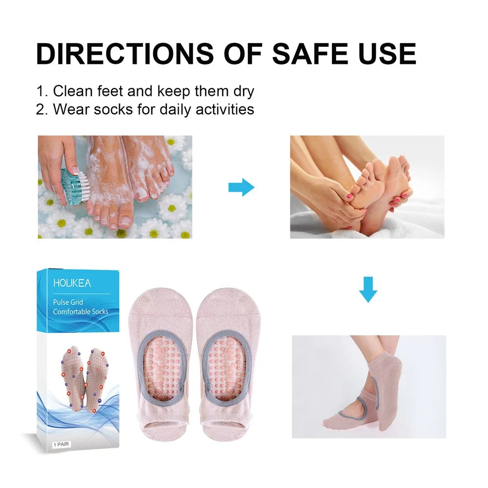 HOUKEA HKB05-A008-1-BU1 1 Pair Yoga Socks Foot Massage Elastic Breathable Non-Slip Fitness Sports Socks - 7