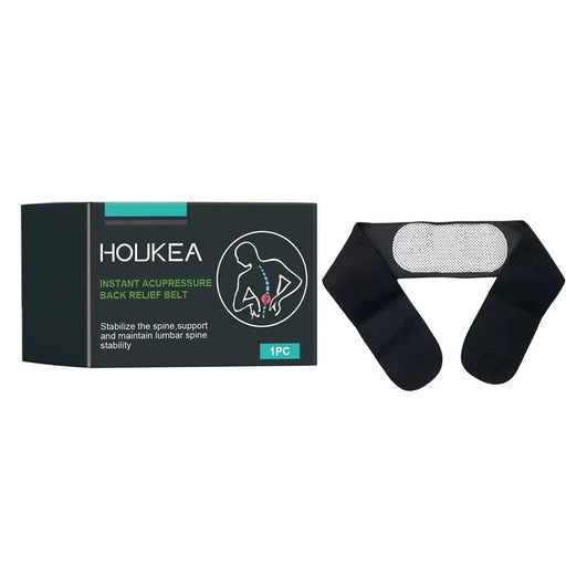 HOUKEA HKB07-A002-1-BK1 Instant Acupressure Back Care Belt Pain Relieve Magnetic Stone Waist Band - 1