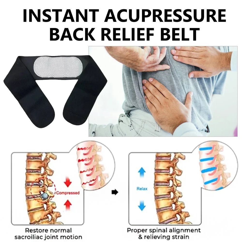 HOUKEA HKB07-A002-1-BK1 Instant Acupressure Back Care Belt Pain Relieve Magnetic Stone Waist Band - 4