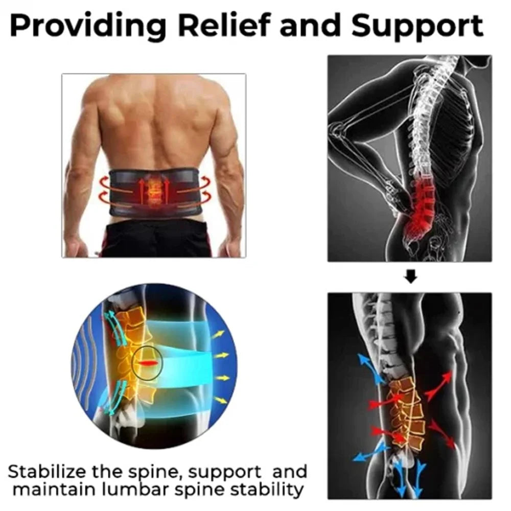 HOUKEA HKB07-A002-1-BK1 Instant Acupressure Back Care Belt Pain Relieve Magnetic Stone Waist Band - 6
