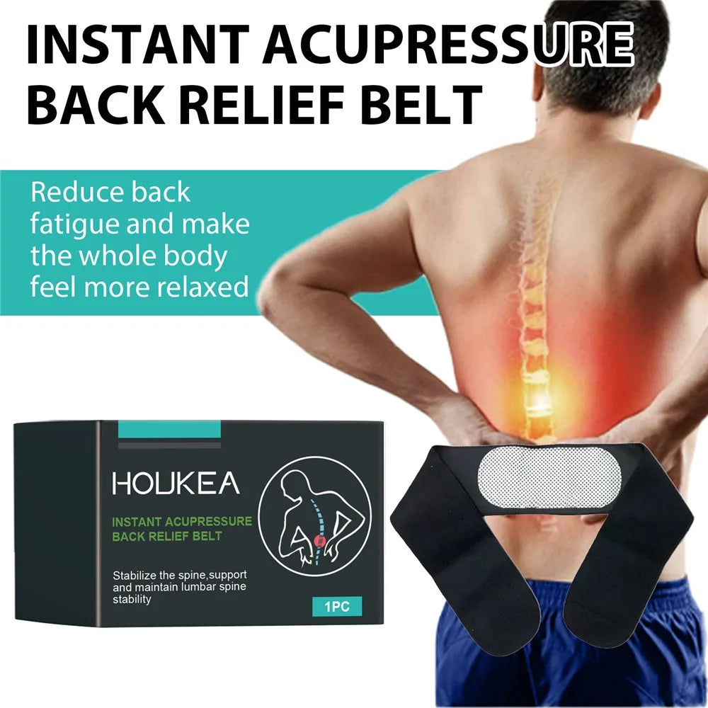 HOUKEA HKB07-A002-1-BK1 Instant Acupressure Back Care Belt Pain Relieve Magnetic Stone Waist Band - 7