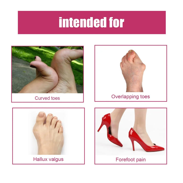 HOUKEA HKB05-A005-1-RD1 1 Pair Silicone Toe Corrector Toe Separator Hallux Valgus Correction Toe Cover - 6