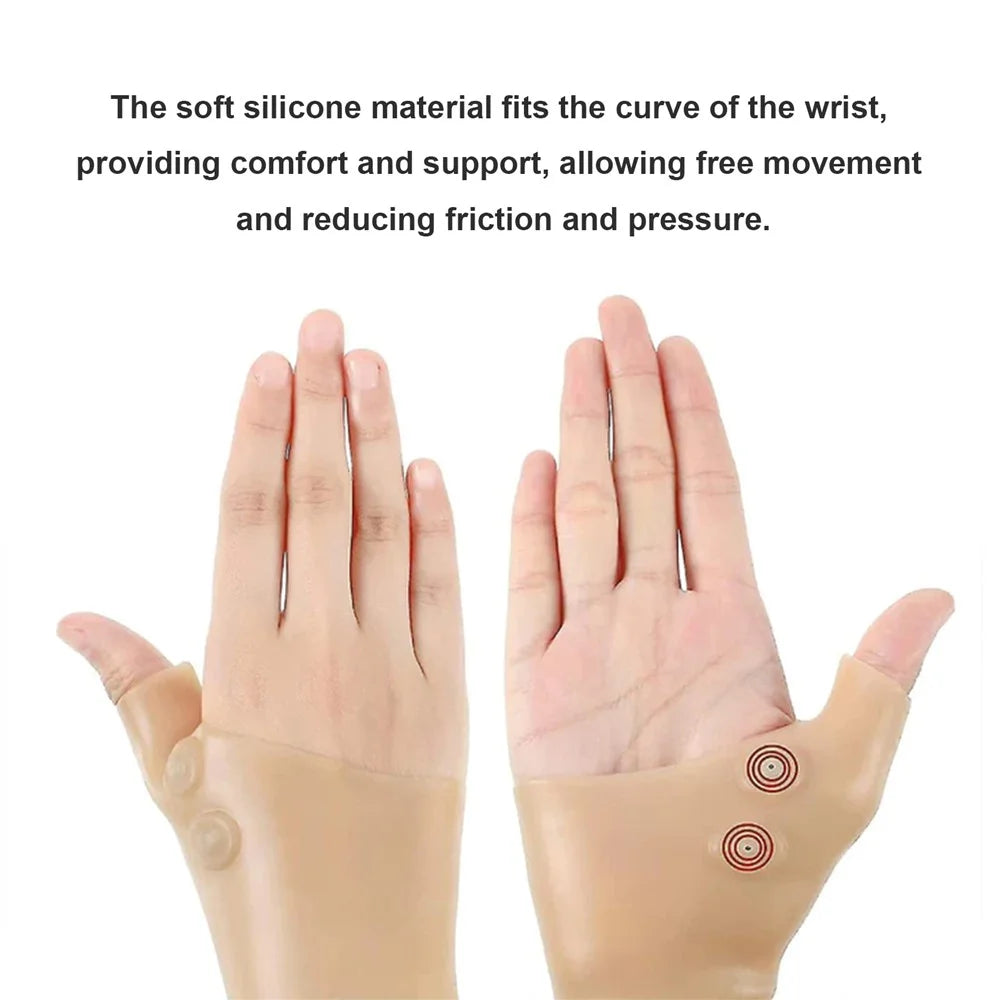 HOUKEA HKB05-A012-1-BU1 1Pc Silicone Hand Care Glove Magnetic Therapy Wrist Pain Relieve Joint Care Glove - 5