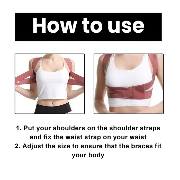 HOUKEA HKB08-A001-1-WH1 Back Support Posture Corrector Magnetic Adult Hunchback Correction Belt - 6