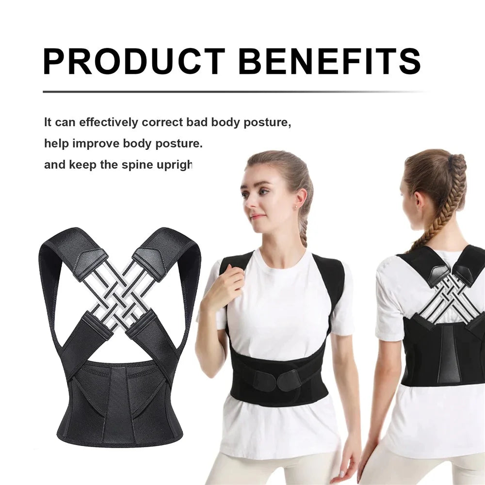 HOUKEA HKB04-A001-1-BU1 Back Support Posture Corrector Adjustable Kids Adult Hunchback Correction Belt - 7