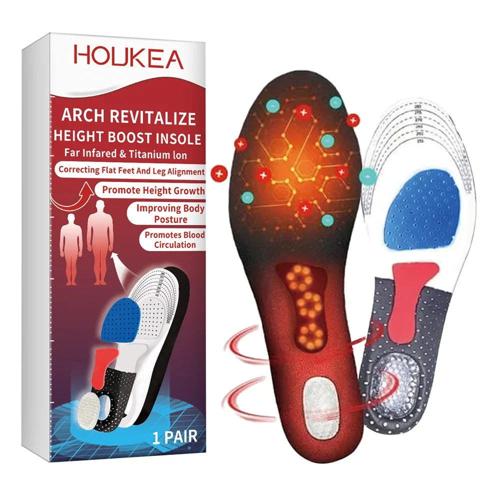 HOUKEA HKB05-A016-1-RD1 1 Pair Arch Support Insoles Flat Foot Correction Height Boost Insoles - 1