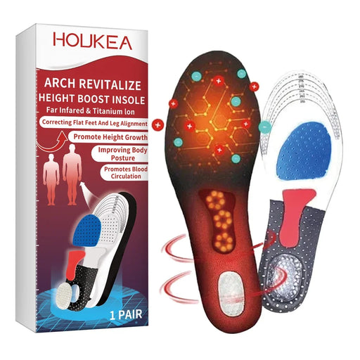HOUKEA HKB05-A016-1-RD1 1 Pair Arch Support Insoles Flat Foot Correction Height Boost Insoles - 1