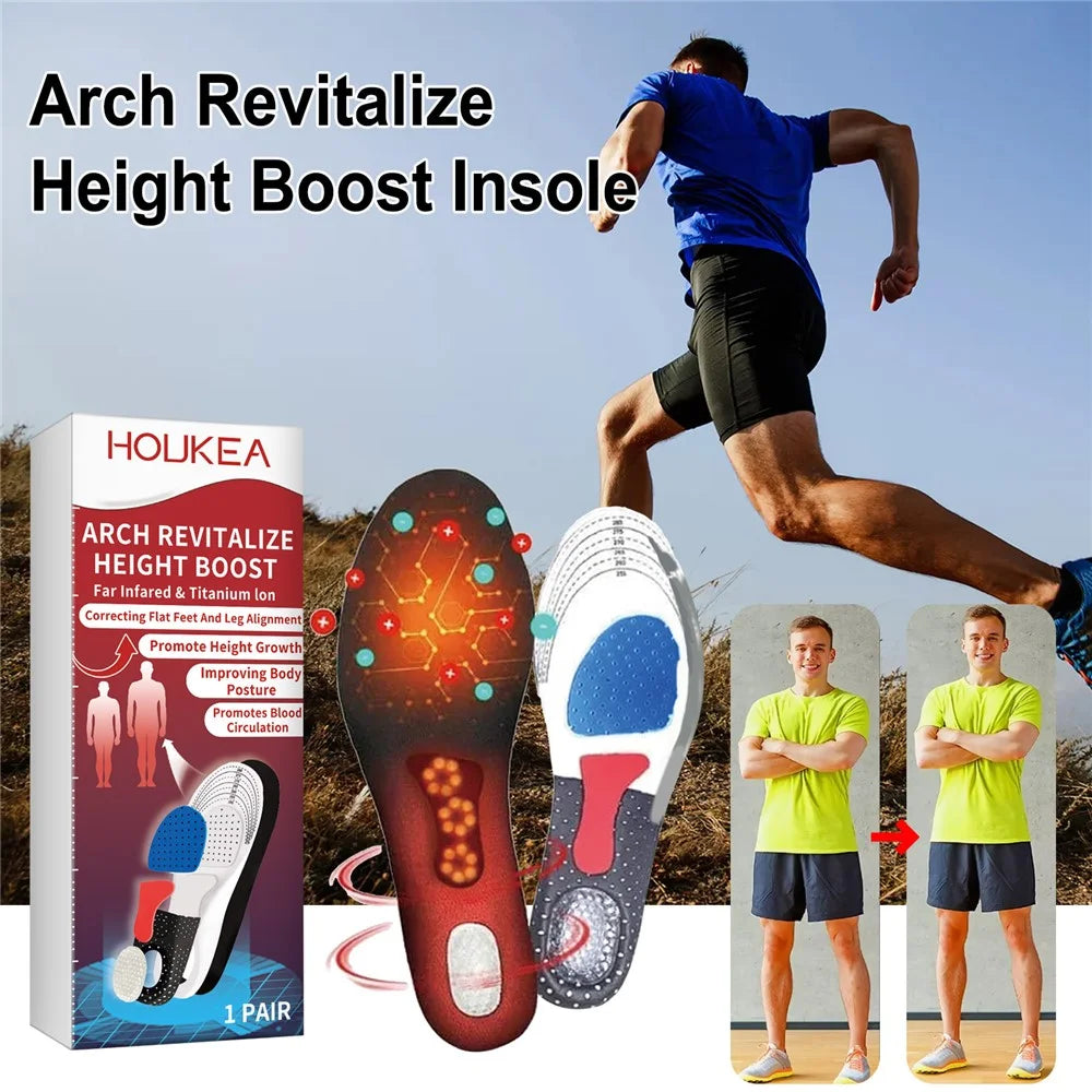 HOUKEA HKB05-A016-1-RD1 1 Pair Arch Support Insoles Flat Foot Correction Height Boost Insoles - 2