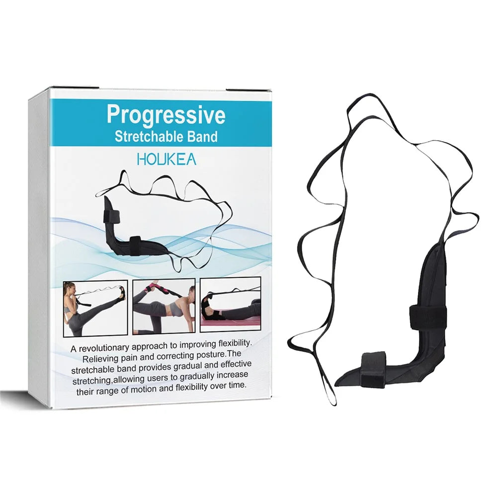 HOUKEA HKB08-A007-1-WH1 Progressive Stretchable Belt Body Shaping Yoga Stretching Ankle Tension Rope - 1