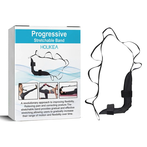 HOUKEA HKB08-A007-1-WH1 Progressive Stretchable Belt Body Shaping Yoga Stretching Ankle Tension Rope - 1