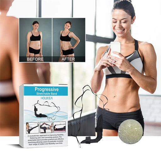 HOUKEA HKB08-A007-1-WH1 Progressive Stretchable Belt Body Shaping Yoga Stretching Ankle Tension Rope - 2