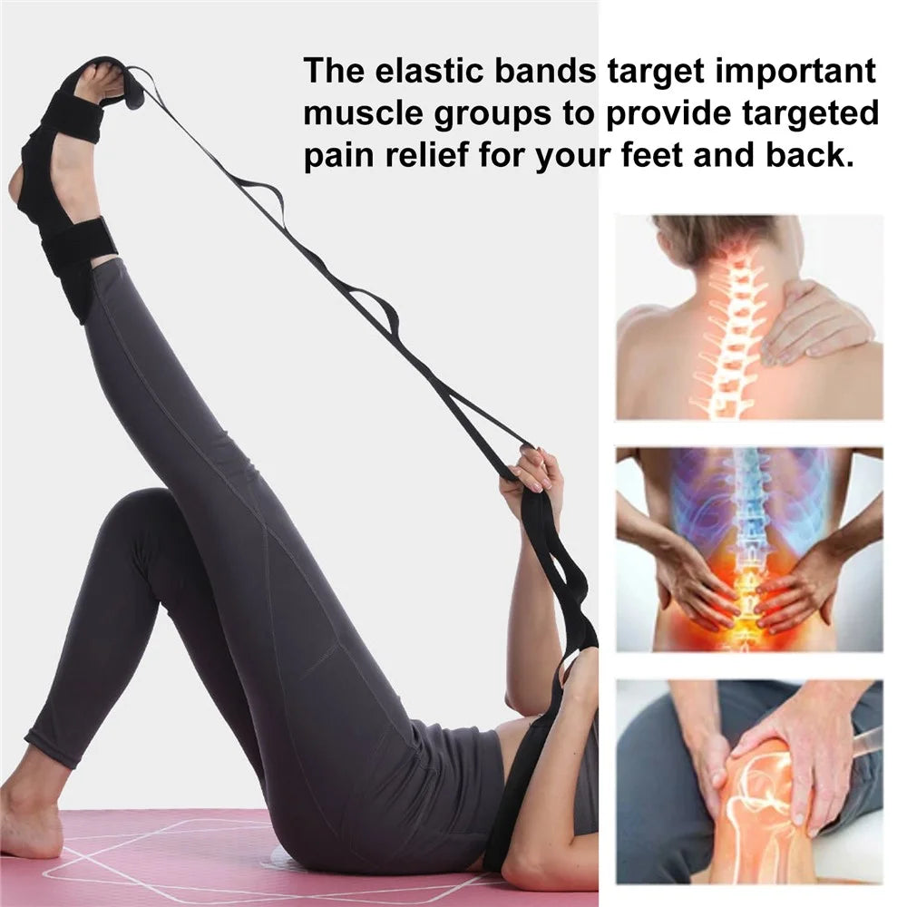 HOUKEA HKB08-A007-1-WH1 Progressive Stretchable Belt Body Shaping Yoga Stretching Ankle Tension Rope - 3