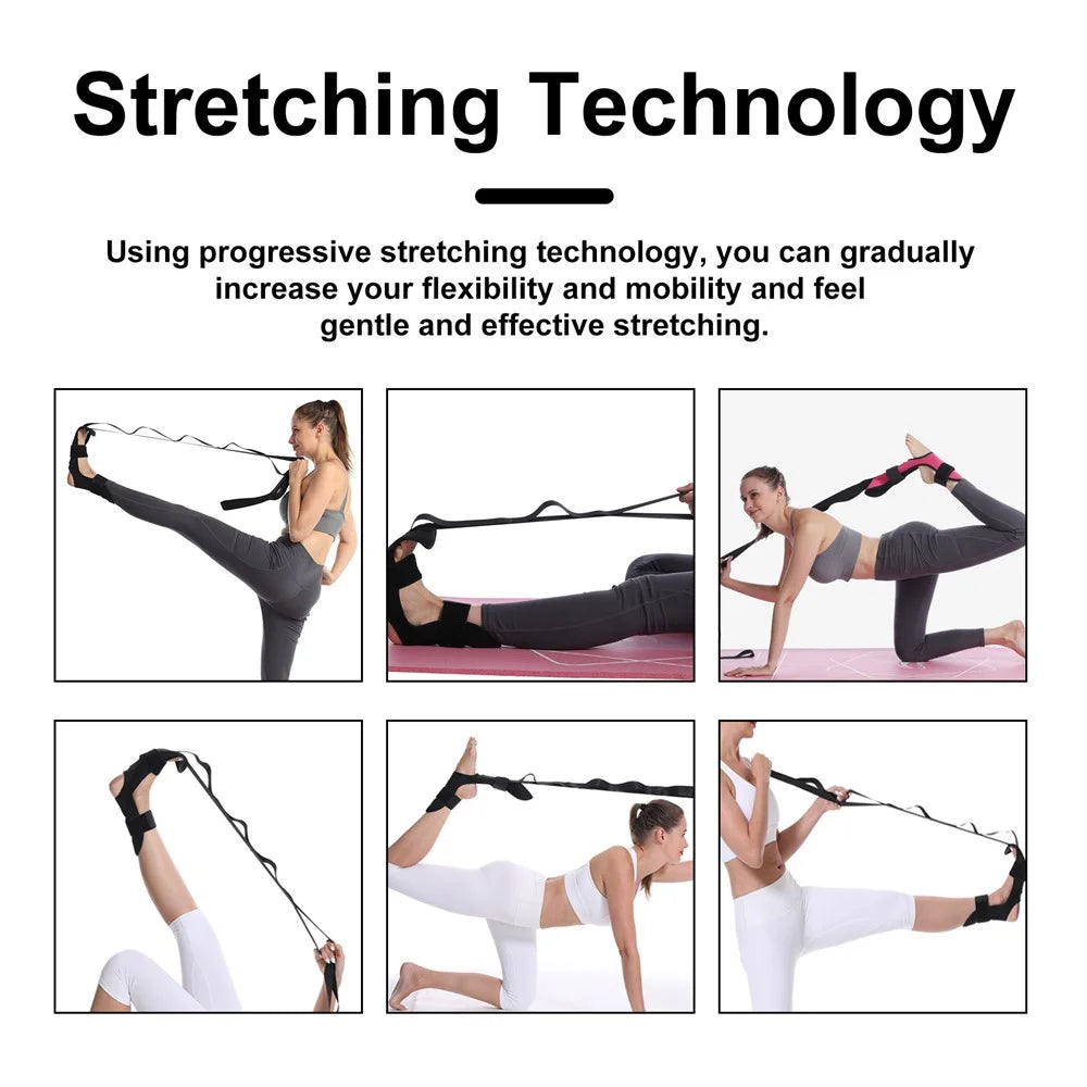HOUKEA HKB08-A007-1-WH1 Progressive Stretchable Belt Body Shaping Yoga Stretching Ankle Tension Rope - 7