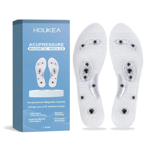 HOUKEA HK-J01-0101-01 1 Pair Foot Acupressure Insoles PVC+Magnetic Stone Foot Care Massage Insoles - 1