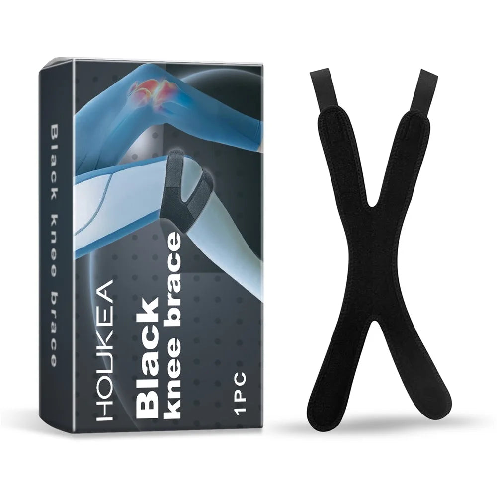 HOUKEA J01-0106-01 1Pc X Shape Knee Wrap Therapy Recovery Support Brace for Outdoor Sports - 1