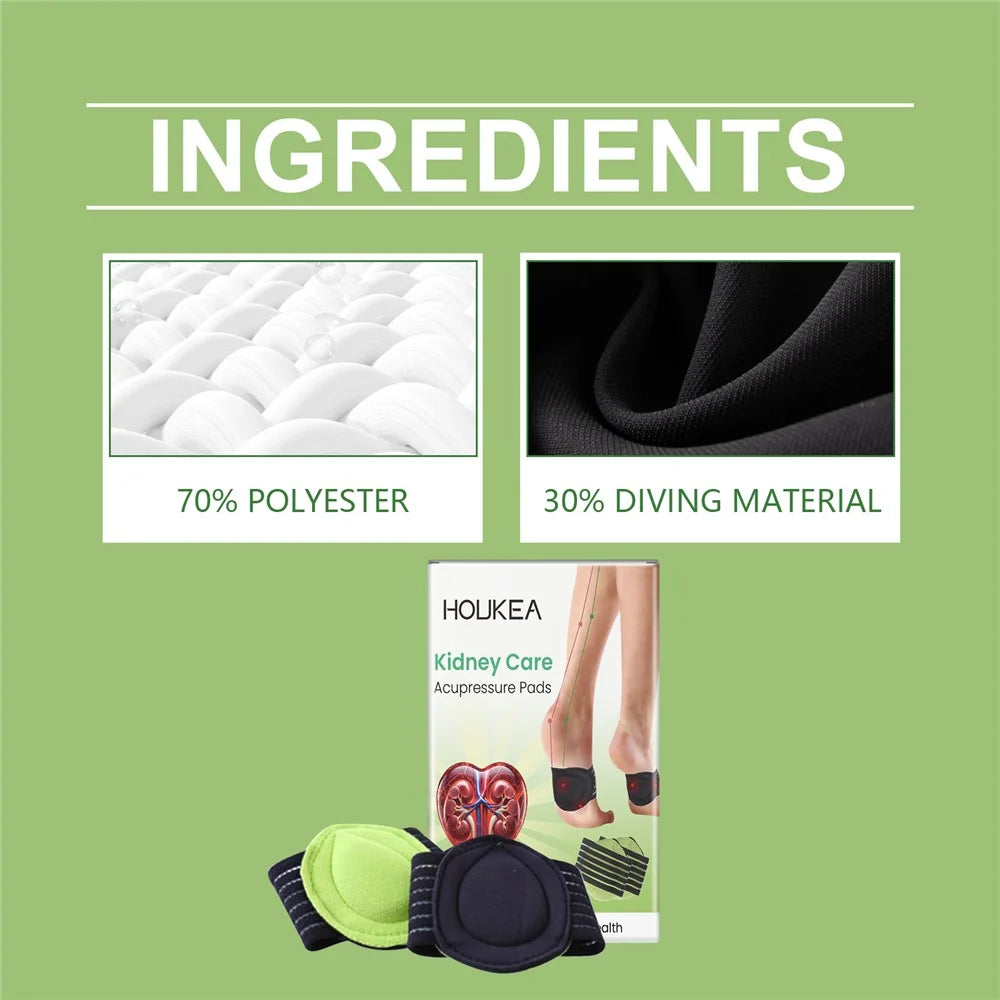 HOUKEA HK-J01-0107-01 1 Pair Kidney Care Feet Acupressure Pads Cushioned Shoes Insole - 4