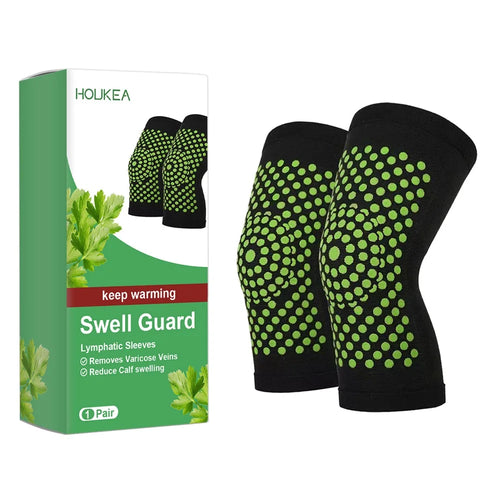 HOUKEA HKB05-A010-1-GN1 Self-Heating Lymphatic Knee Sleeves Swell Guard Knee Bandage - 1