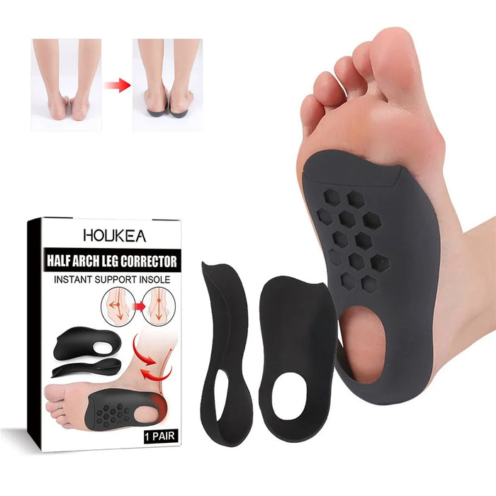HOUKEA HKA06-A027-1-WH1 1 Pair Arch Support Half Insoles Flat Feet O-Shaped Legs Correction Insoles - 2