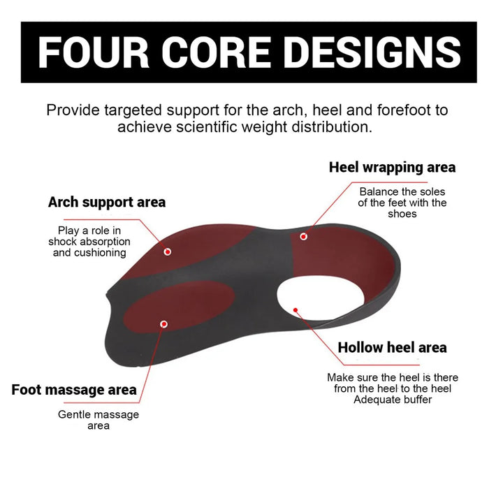 HOUKEA HKA06-A027-1-WH1 1 Pair Arch Support Half Insoles Flat Feet O-Shaped Legs Correction Insoles - 4