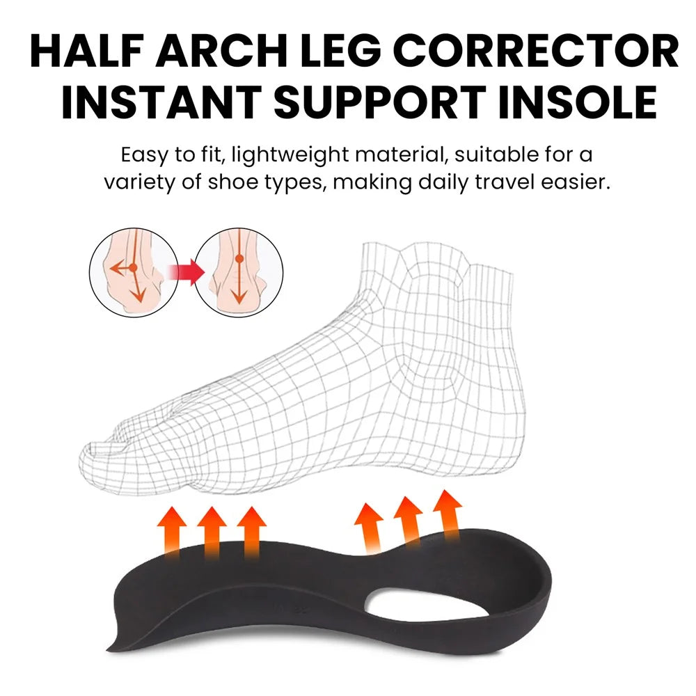 HOUKEA HKA06-A027-1-WH1 1 Pair Arch Support Half Insoles Flat Feet O-Shaped Legs Correction Insoles - 7