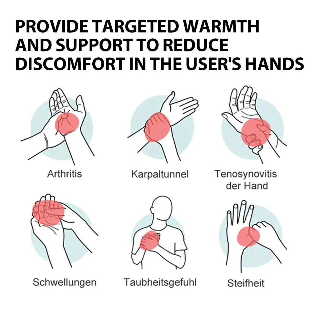 HOUKEA HKA06-A036-1-WH1 1 Pair Stiffness Pain Relief Gloves Touch Control Full Finger Hand Care Gloves - 5