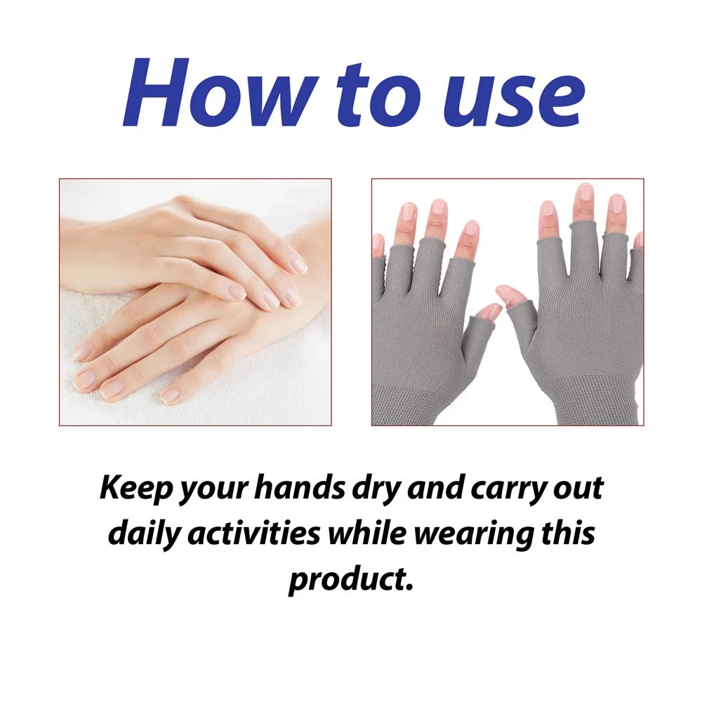 HOUKEA HKA06-A025-1-WH1 1 Pair Stiffness Swelling Relief Gloves Nylon Half Finger Warm Hand Care Gloves - 6