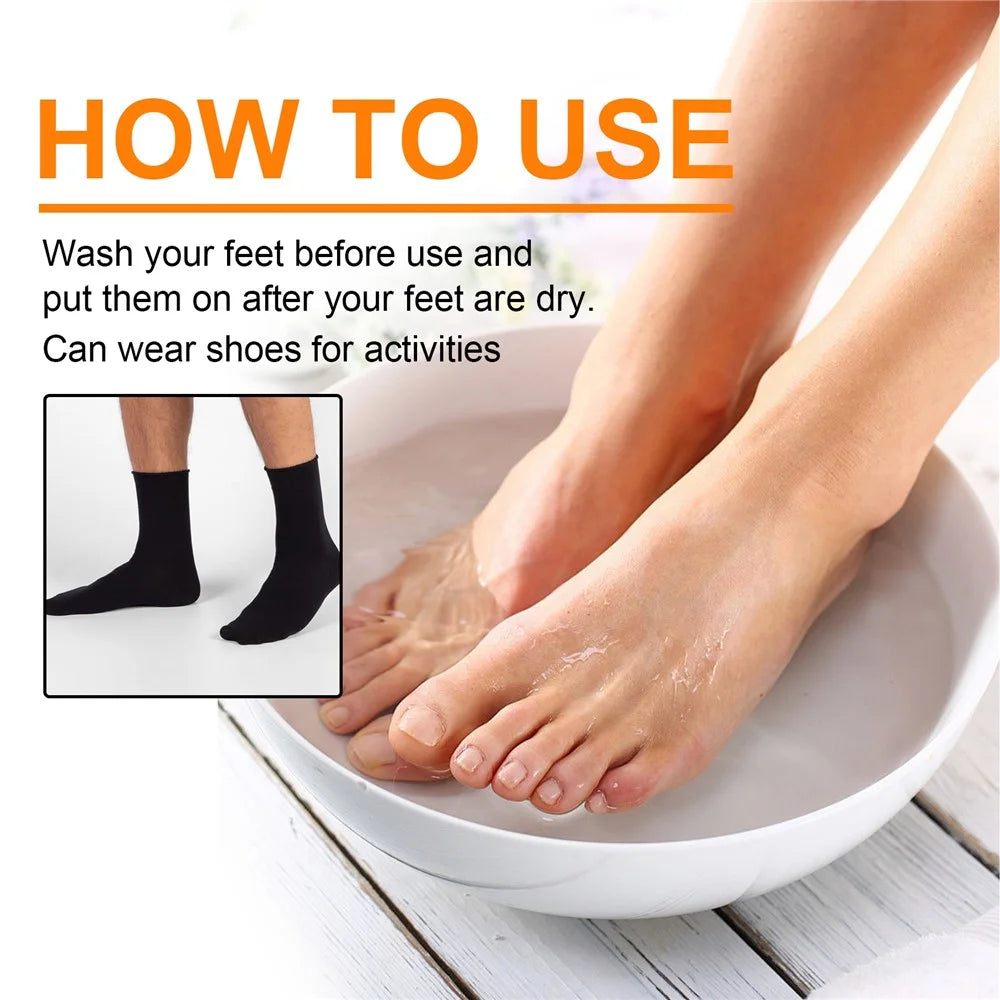 HOUKEA HKA06-A035-1-BK1 1 Pair Tourmaline Ionic Massage Socks Winter Warm Foot Care Massage Socks - 6
