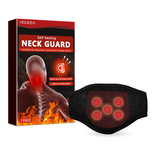 HOUKEA HKA06-A030-1-RD1 Carbon Fiber Self-Heating Neck Guard Pain Relieve Hot Compress Warm Neck Band - 1